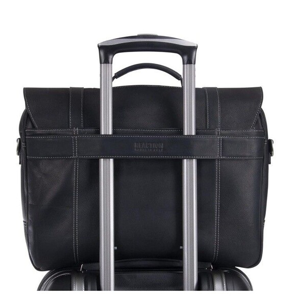 Kenneth Cole REACTION Business 16" Colombian Leather Laptop Messenger Bag - Picture 3 of 16